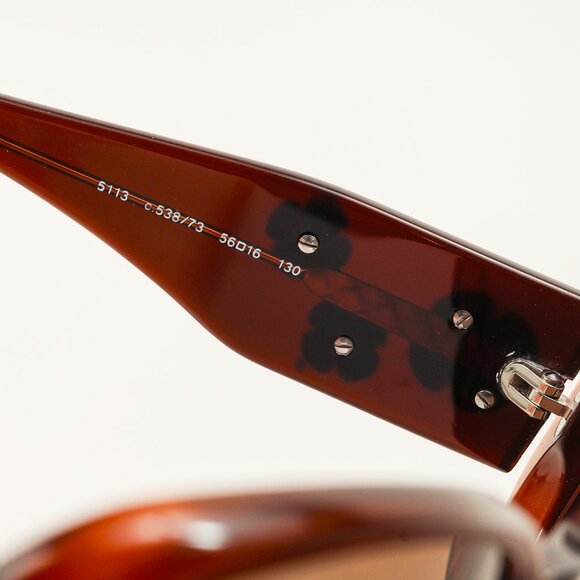 Chanel 5113 Brown Camellia-Detail Oversized Sunglasses - Picture 9 of 10